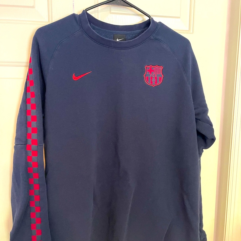 Men’s Nike L FC Barcelona Crew Neck Sweatshirt LS Navy